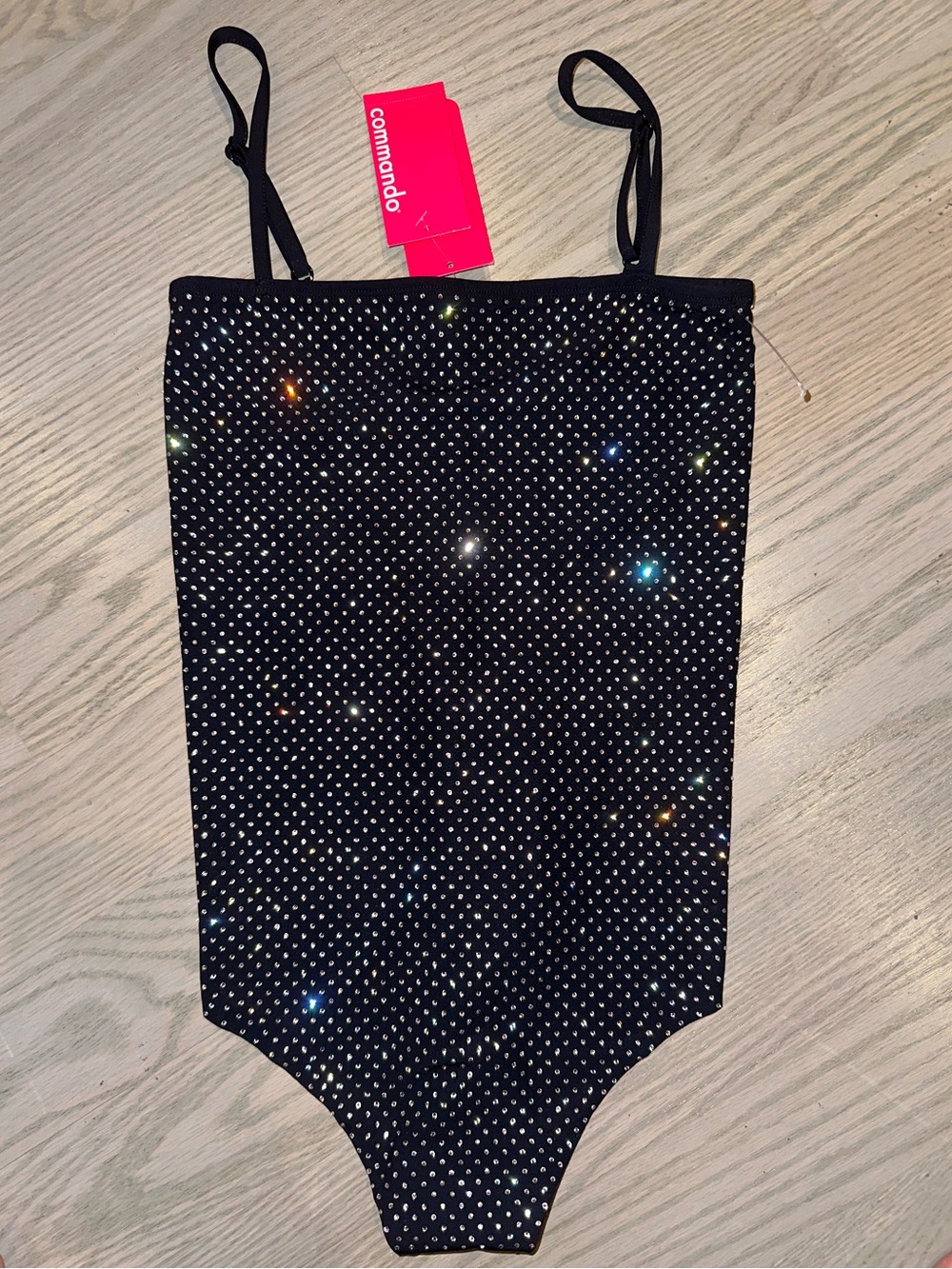 ✨ Commando Crystal Black Rhinestone Bodysuit ✨